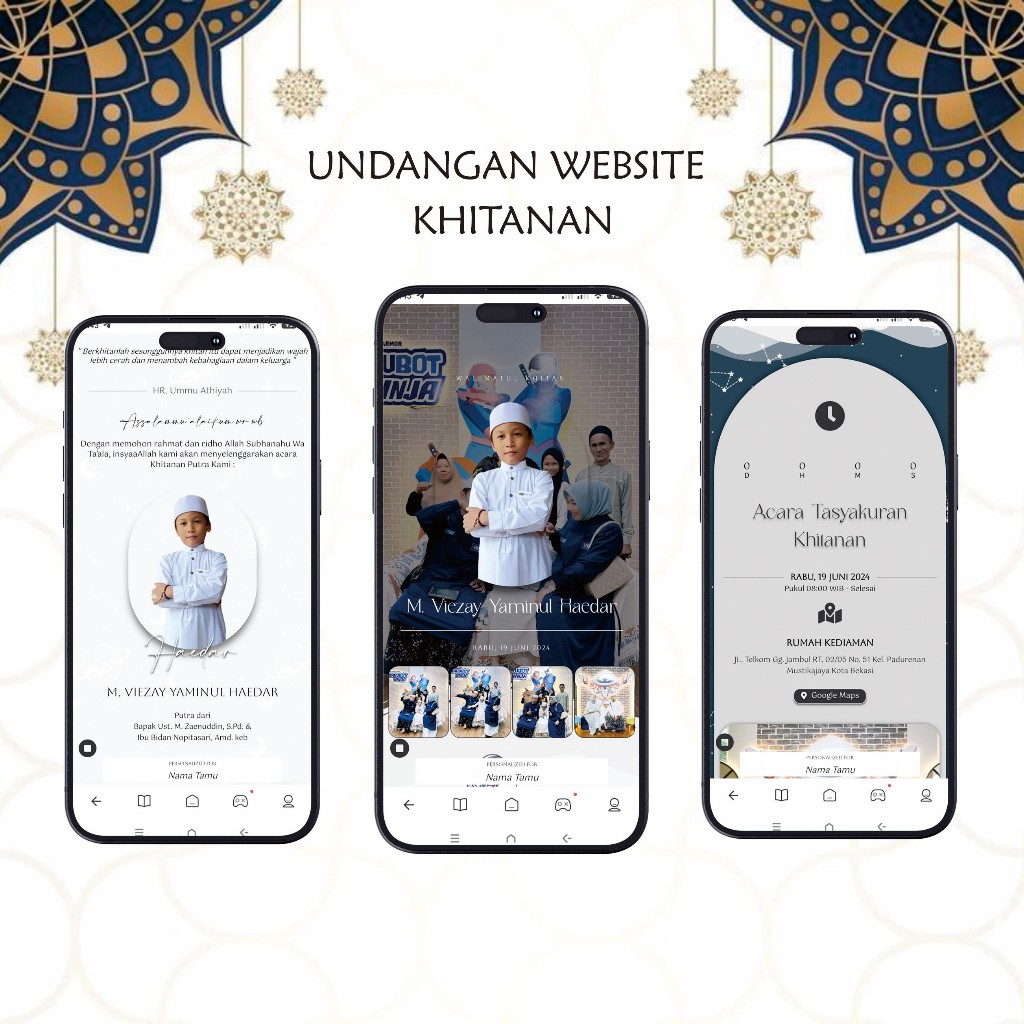 Undangan Khitanan / Khitan WEBSITE / Undangan Digital Khitanan WEBSITE - Tema Foto & Tanpa Foto