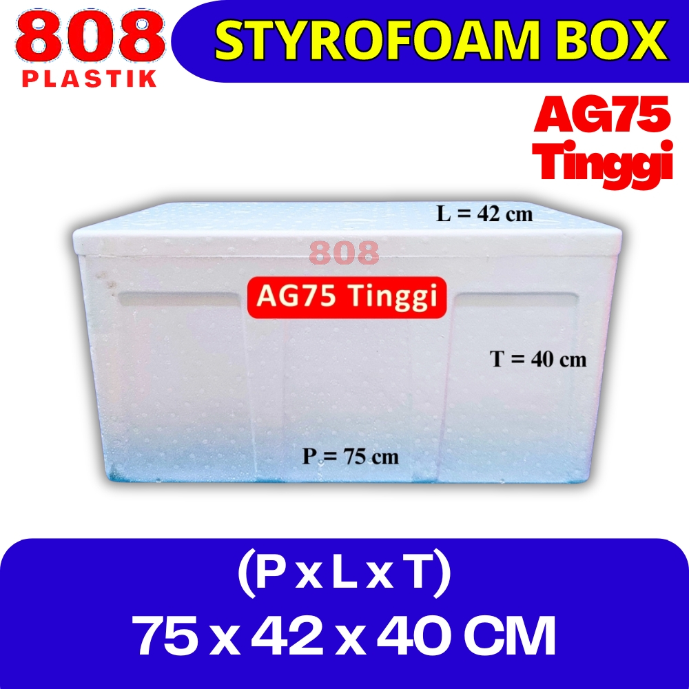 

Styrofoam Box 75L Tinggi / Kotak Sterofoam Box Ikan AG75 Tinggi (75 X 42 X 40 CM) Kapasitas 50 Kg