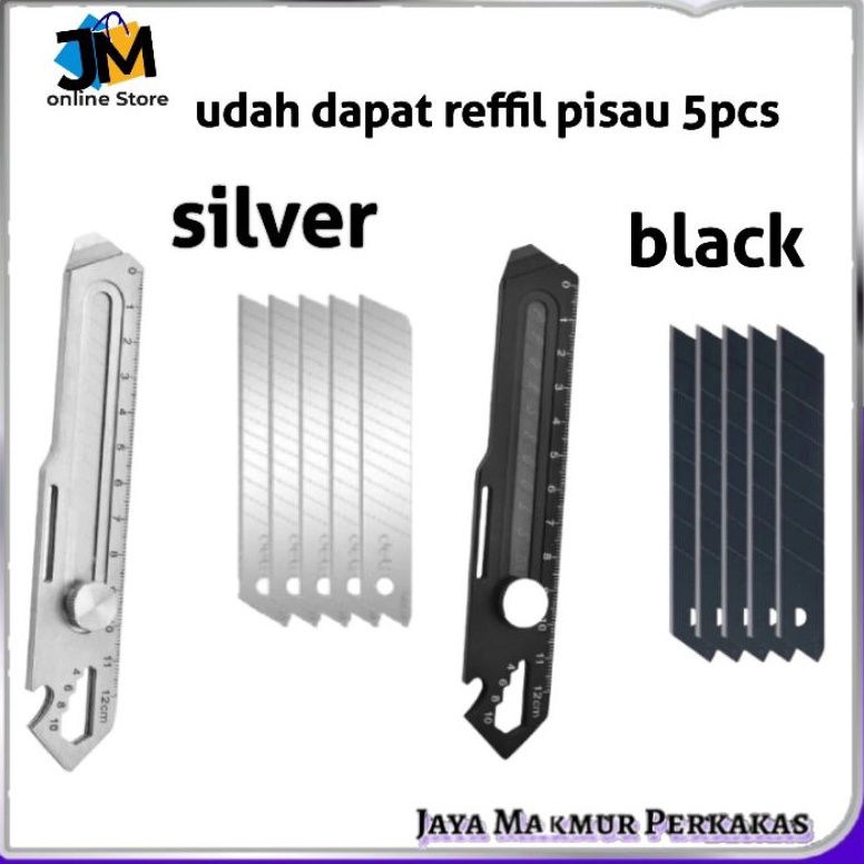 

6 in 1 Pisau Cutter Stainles steel 18 mm Multipungsi prokstools KODE J3S2