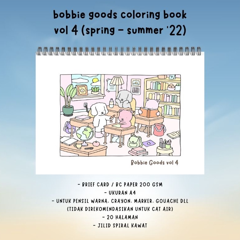 

Bobbie Goods Coloring Book Vol 4 Spring Summer 22 2 halaman buku mewarnai kertas BC tebal 2 gsm KODE V3Y4