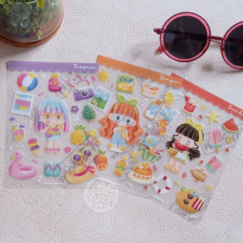 

Summer transparent stickers by gambarika