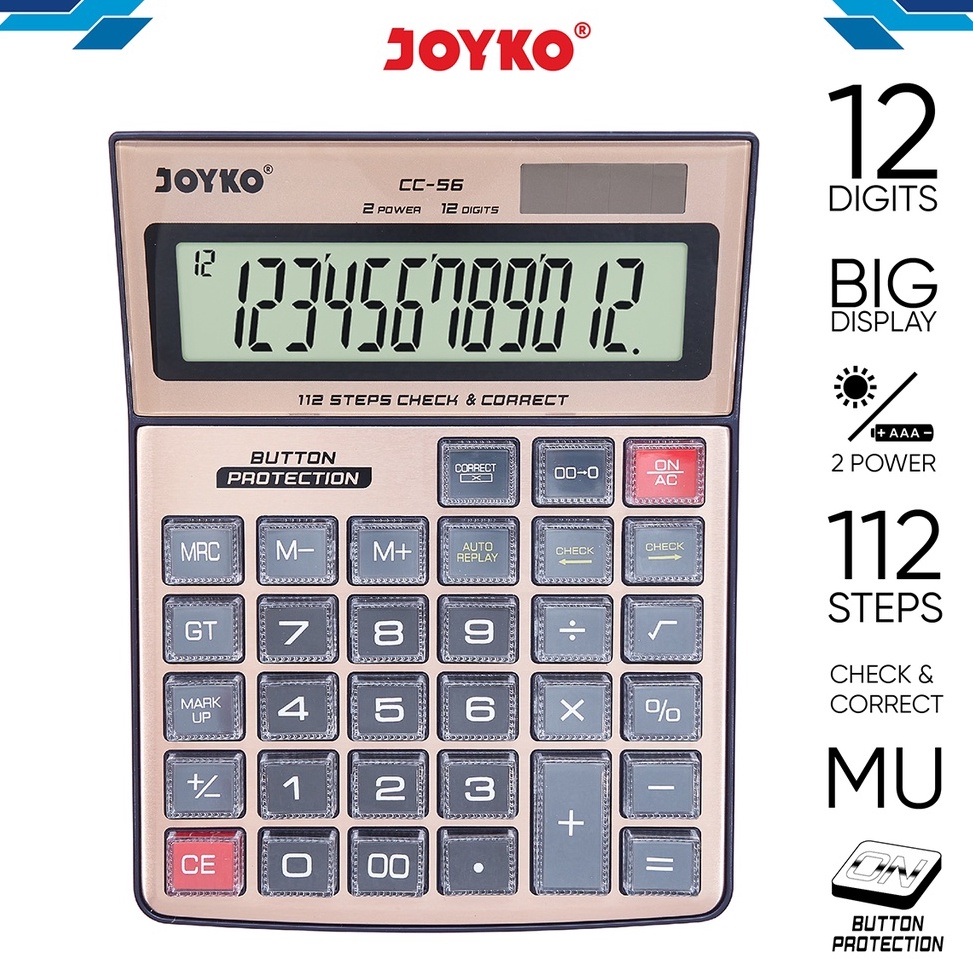

Calculator Kalkulator Joyko CC56 12 Digits KODE O4R5