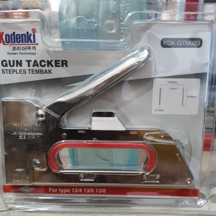 

Staples Tembak Jok Kulit Motor Stapler Kayu KODENKI R23 Gun Tacker KODE S2U7