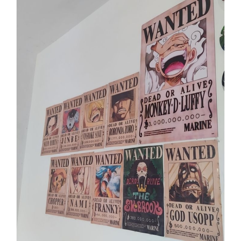 POSTER ONE PIECE ISI 50pcs TERBARU DAN TERMURAH/POSTER WANTED OP TERBARU AFTER WANO