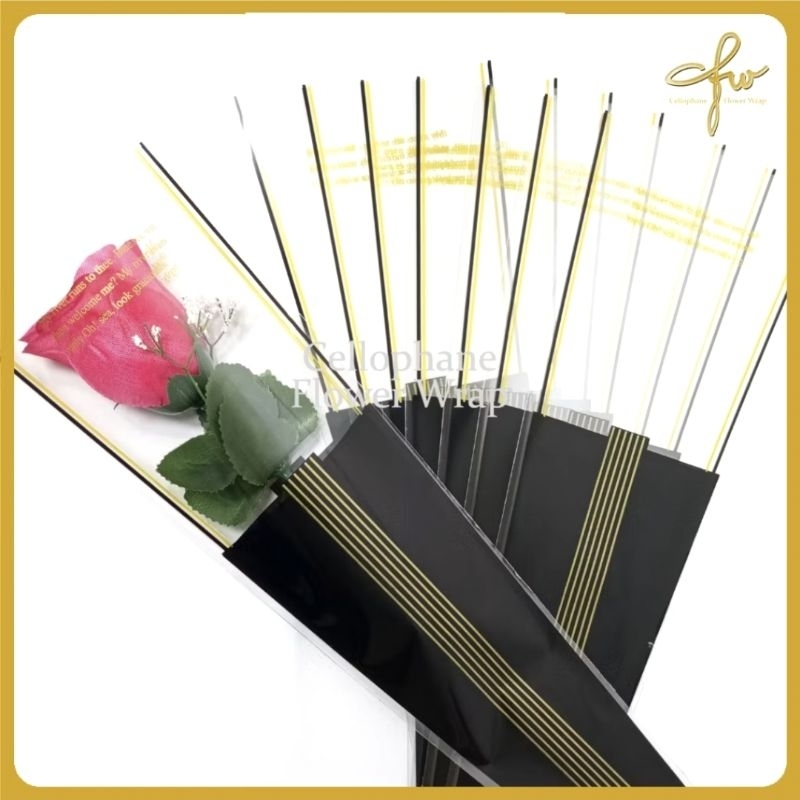 

Plastik Single Flower GOLD STRIPPED / Single Rose/Wrapping Rose