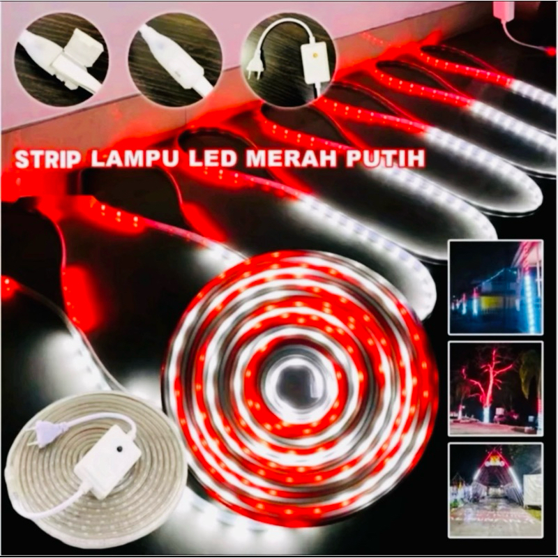 LAMPU STRIP  7 METER MERAH PUTIH DAN RGB