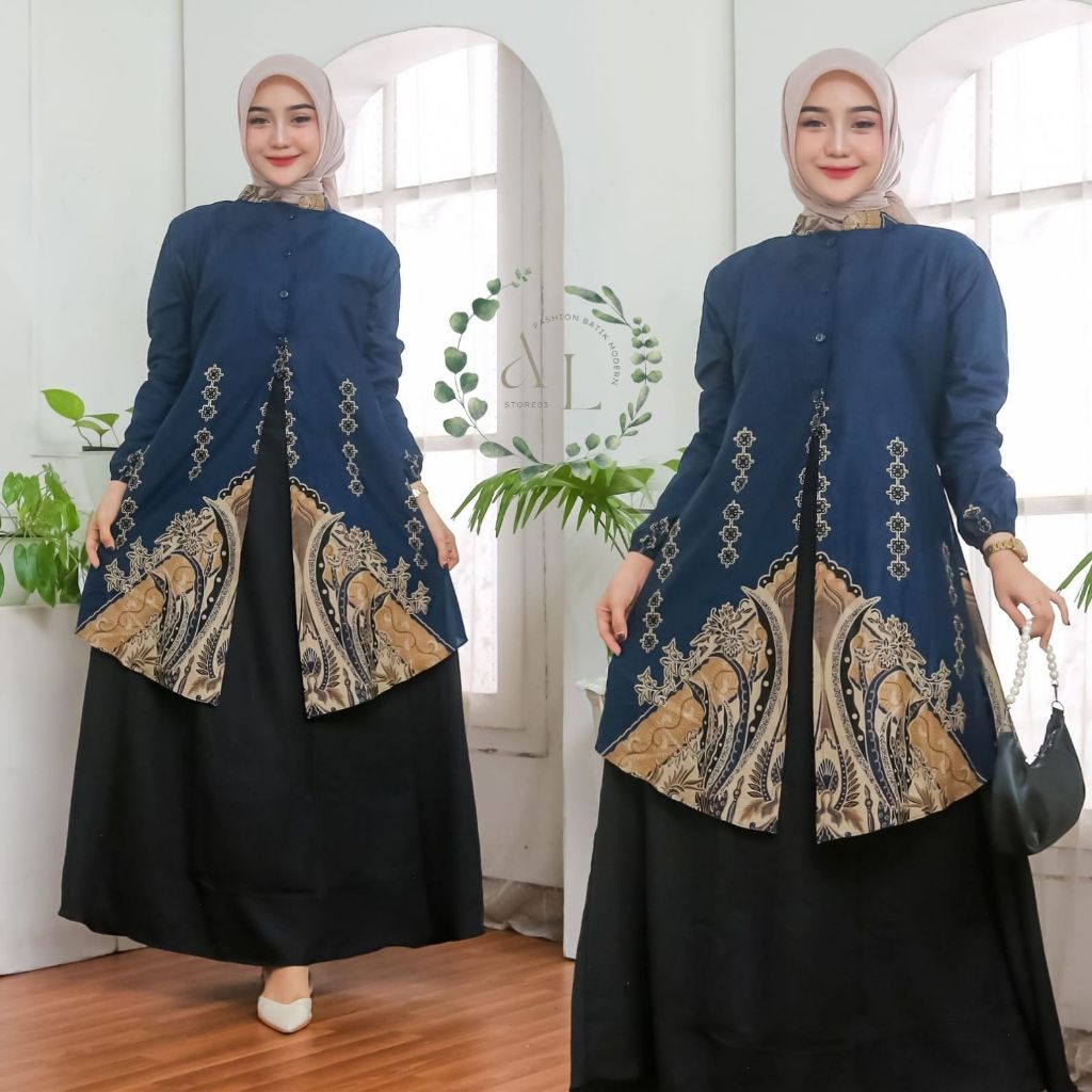 Alleastore03 Gamis Batik Gamis Baru Fashion Muslim Gamis Wanita Gamis Batik Terbaru Busui Motif Alan