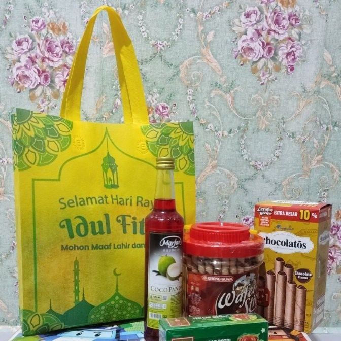 

Unggul LUSINAN 12pcs tas goodiebag lebaran uk 3x4 tas hampres idul fitri 224