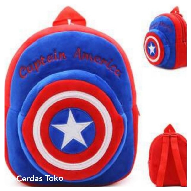 tas anak laki laki balita 1 2 3 tahun ransel backpack batman doraemon Spiderman Pikachu superman kap
