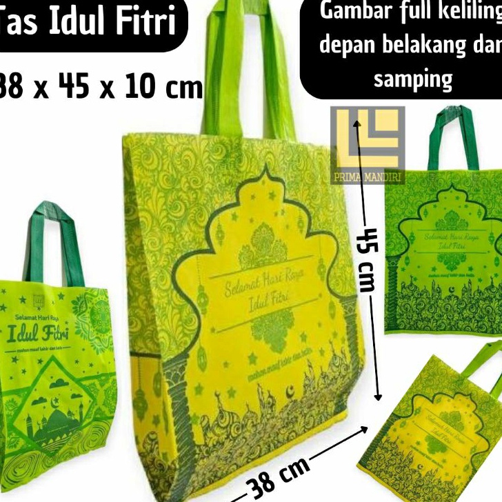 

Unggul 12 pcs TAS spunbond LEBARAN HLS 38x45x1 goodie bag tas idul fitritas souvenir pernikahangoodie bag ulang tahunultahcustombebas