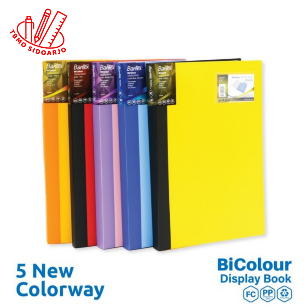 

TBMO Bantex BICOLOUR Display Book Folio 40 Pocket 3185 Clear Holder