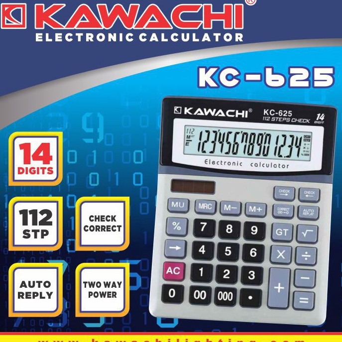 

KODE I4E Kalkulator 14DIGIT KC625 KAWACHI