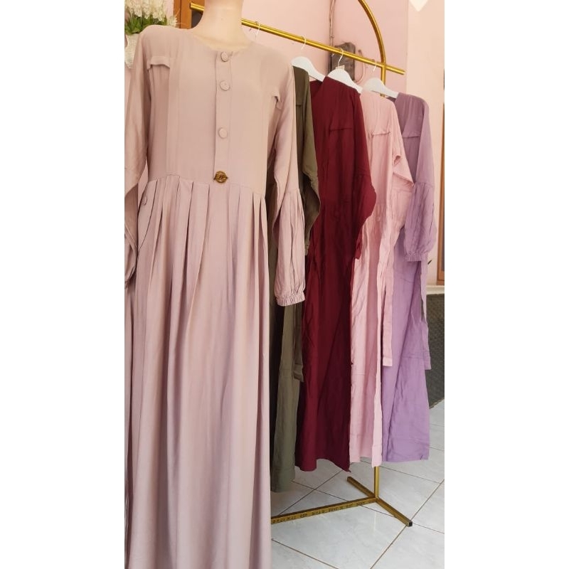 L Mira / Gamis Katun Rayon Twill Premium / Gamis polos / Gamis Busui