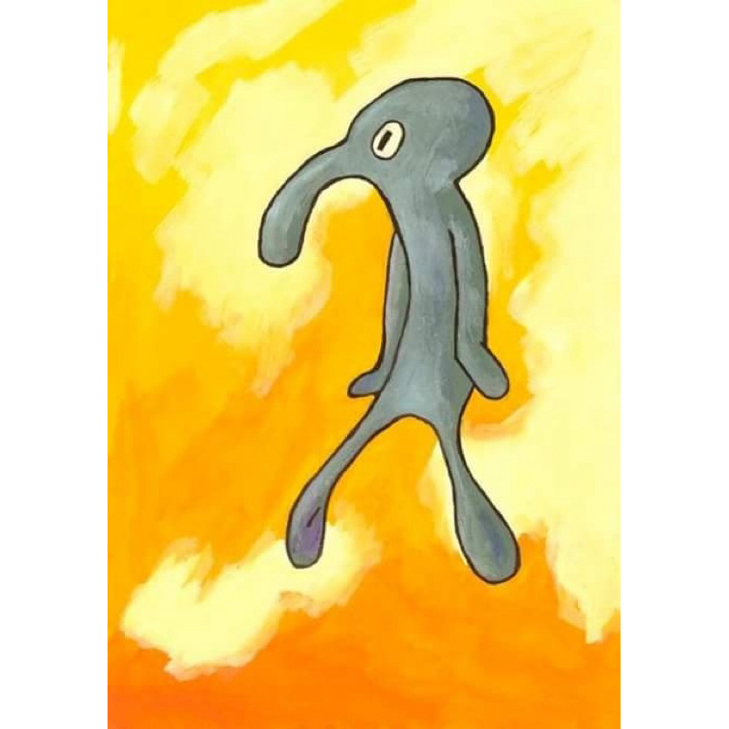 Lukisan Squidward Tampan dan Berani
