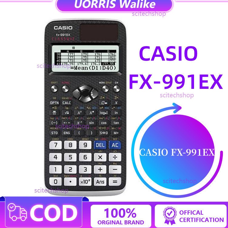 

KODE Q35I COD STOCK CASIO FX991EX Kalkulator SekolahKuliah Internasional Classwiz 552 fungsi