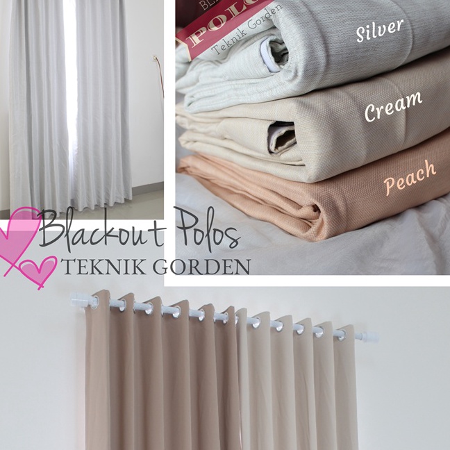 Diskon Gorden Blackout blazer polos PEACH SIER CREAM jendela pintu mmalis tirai