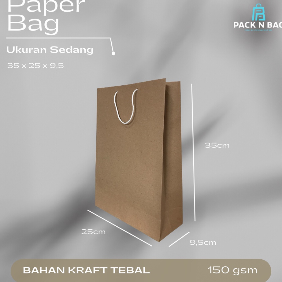 

Hematku Paperbag ukuran 25x35 kraft bahan tebal isi 12pcs