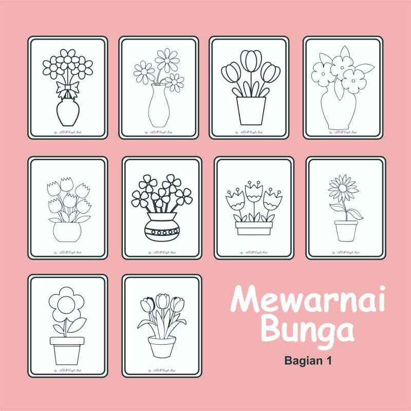 

Worksheet Mewarnai Bunga isi 10pcs