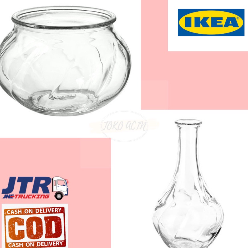 FG2 Vas kaca bening 8 cm vas bunga vas kaca vas panjangan vas kecil