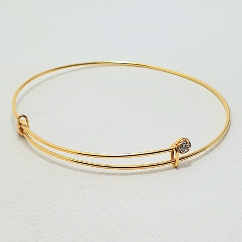 Gelang Bangle Dewasa Emas Muda Mata Putih 2 Gram