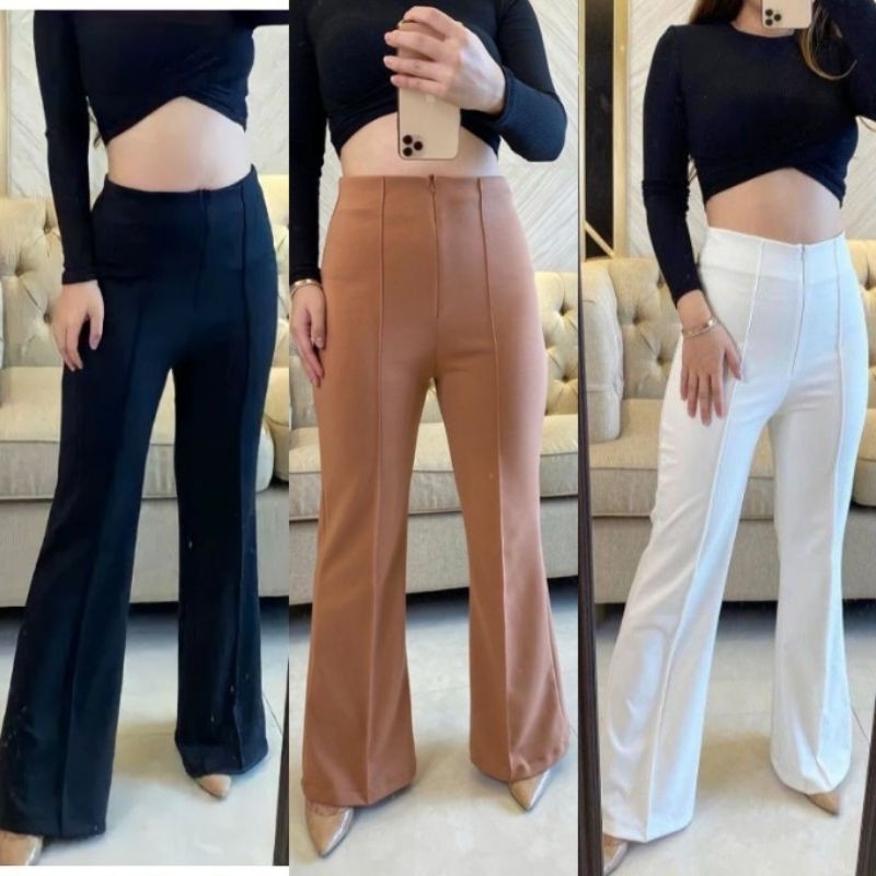 Celana Cutbray Scuba - Celana Cutbray Kantor - Celana Kerja Wanita - Celana Super Jumbo - Cutbray Sc