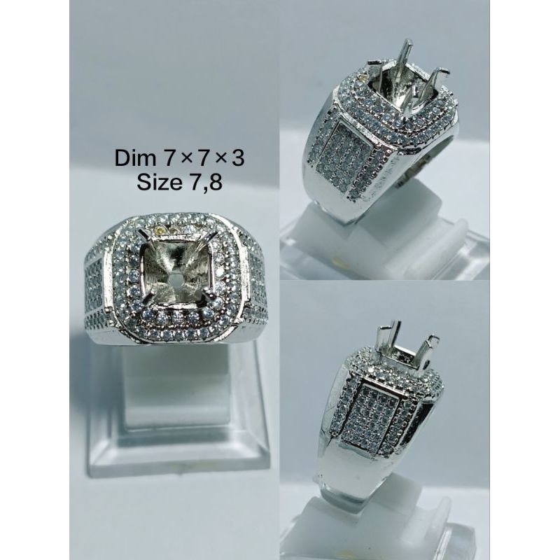 Ring cincin/emban alpaka super microsetting full zirkon/Diamond tumpuk