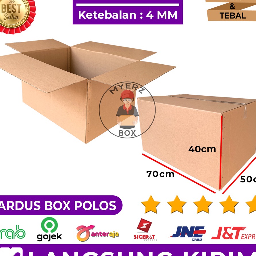 

FG2 Kardus Jumbo Karton Box Polos 7x5x4 Utk Packing Pindahan
