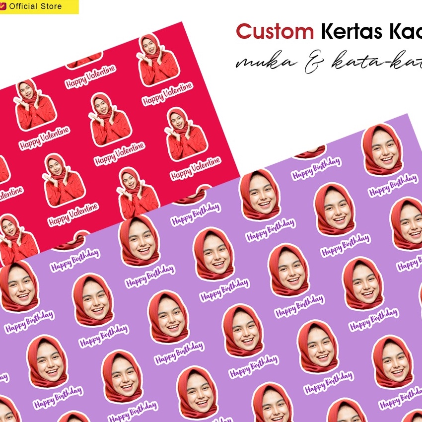 

Sale KES KADO MUKA CUSTOM TULISAN 3 lembar A3 pakai foto sendiri
