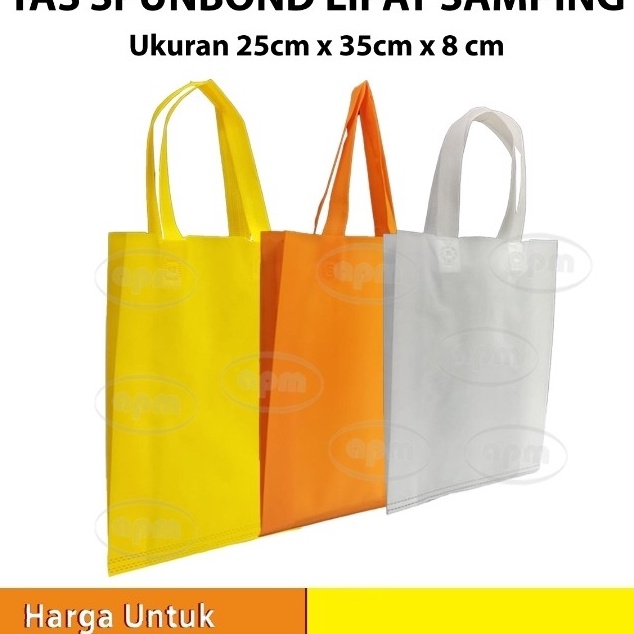 

Hematku Tas Spunbond Goodiebag Lipat Samping Ukuran 25cm x 35cm x 8cm Polos 12 pcs
