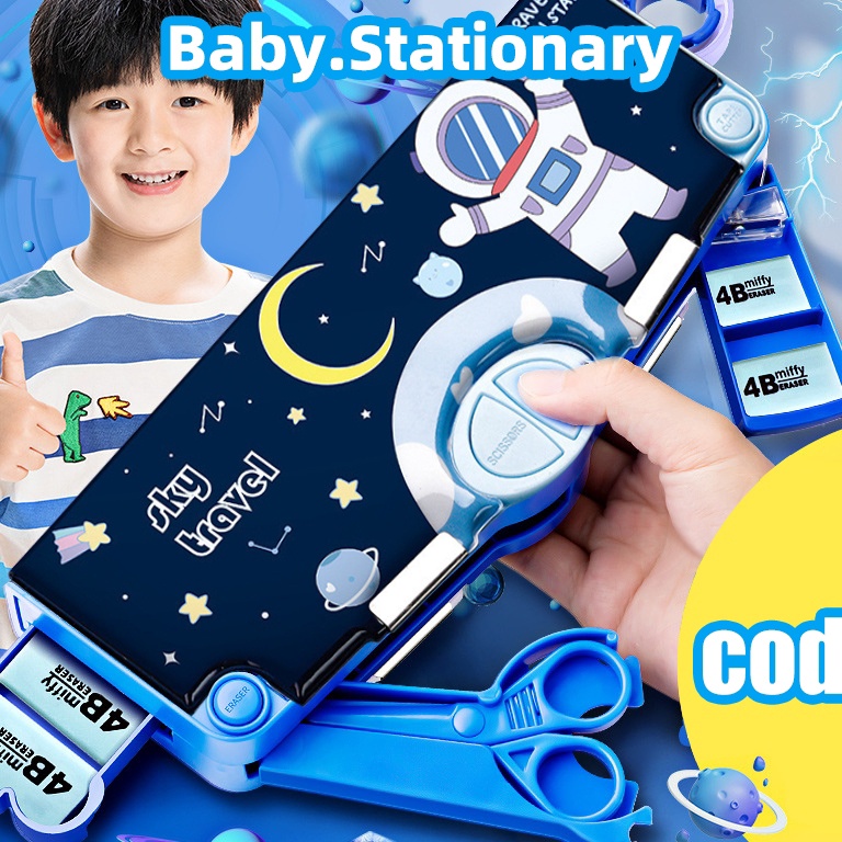 

KODE U66H Kotak Alat Tulis Anak LakiLakiKotak Pensil Pola Kartun Rautan KapasitasLapisan Ganda dan Tunggal dengan Rautan Kapasitas