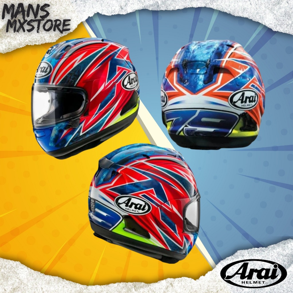 HELM ARAI RX7X OGURA BLUE RED HELMET FULL FACE ARAI RX7X ORIGINAL
