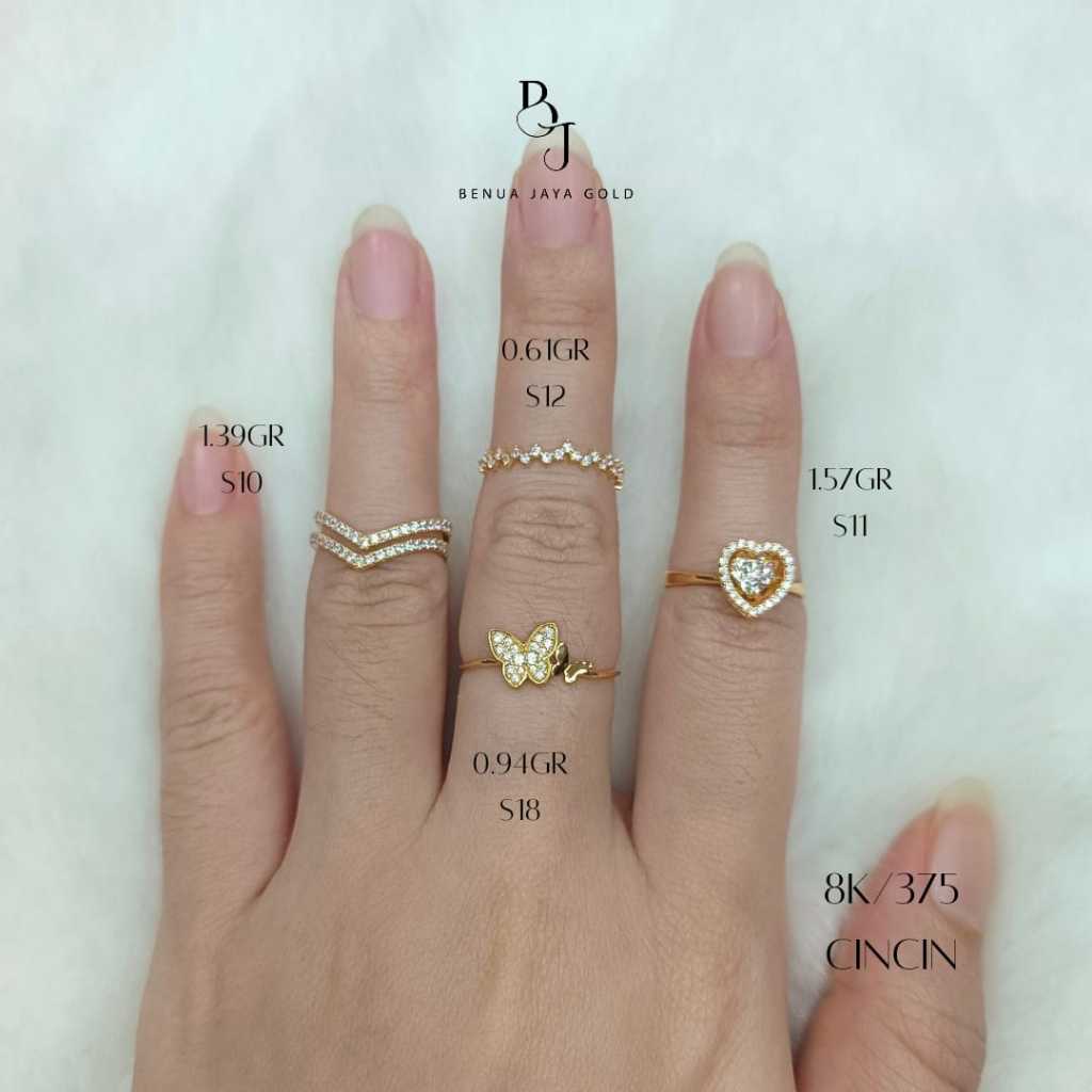 Cincin Fashion Diamond Look Emas 8K/375