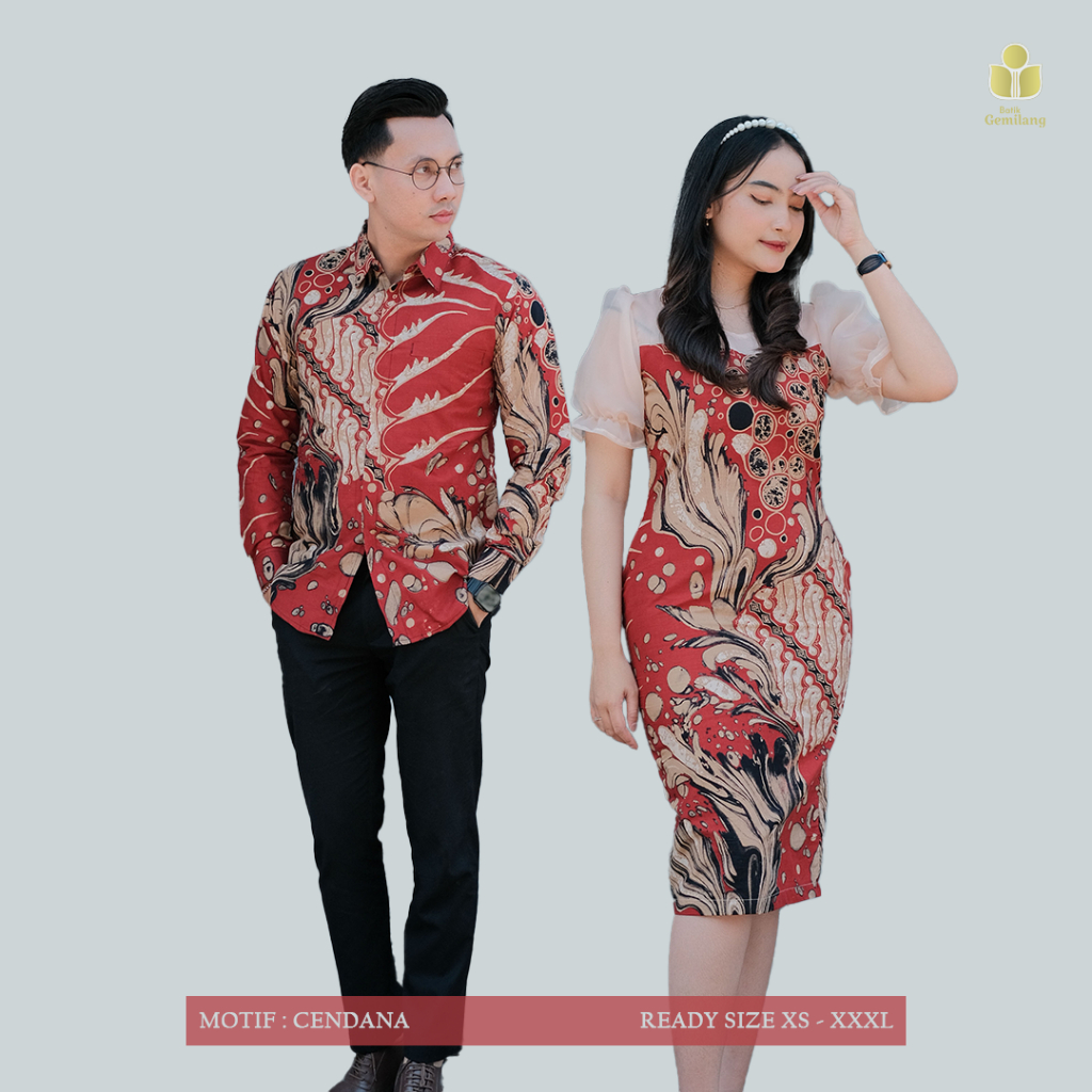 BATIK GEMILANG -  Atasan Couple Sarimbit Motif Cendana