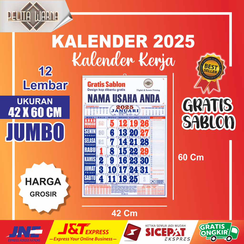 

Kalender Jumbo 2025 /Kalender dinding/Kalender promosi