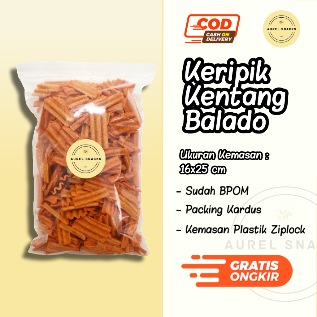 

Harga 3.000/5.000/10.000 Keripik Kentang Balado Aurel Snacks / Snack Grosir Kiloan Murah Meriah / Cemilan Camilan Jadul / Makanan Ringan