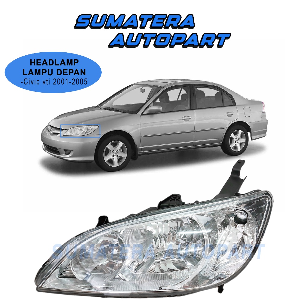 Lampu Depan Civic Headlamp Head Lamp Kanan Kiri Mobil Honda Civic Vti Vtis 2004 2005 Facelift