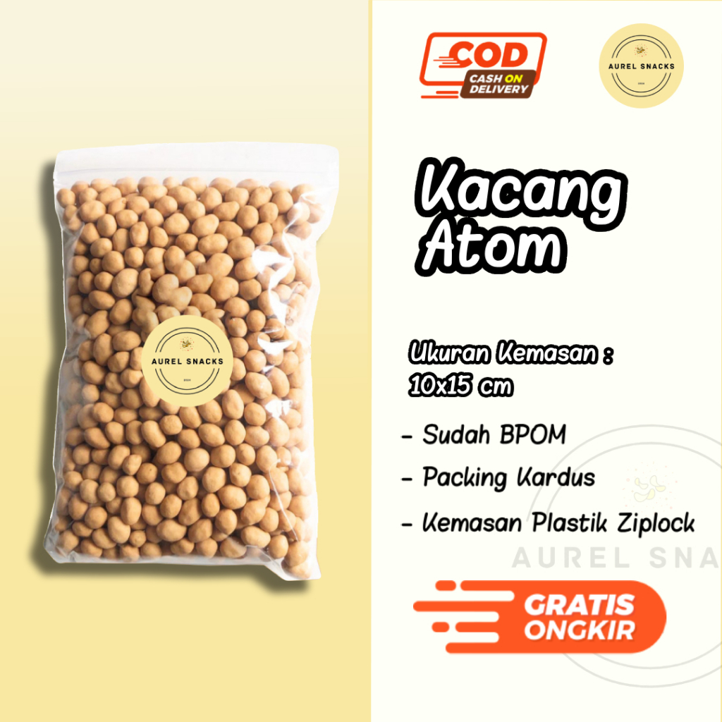 

Harga 5.000/10.000 Kacang Atom Oven Aurel Snacks / Snack Grosir Kiloan Murah Meriah / Cemilan Camilan Jadul / Makanan Ringan