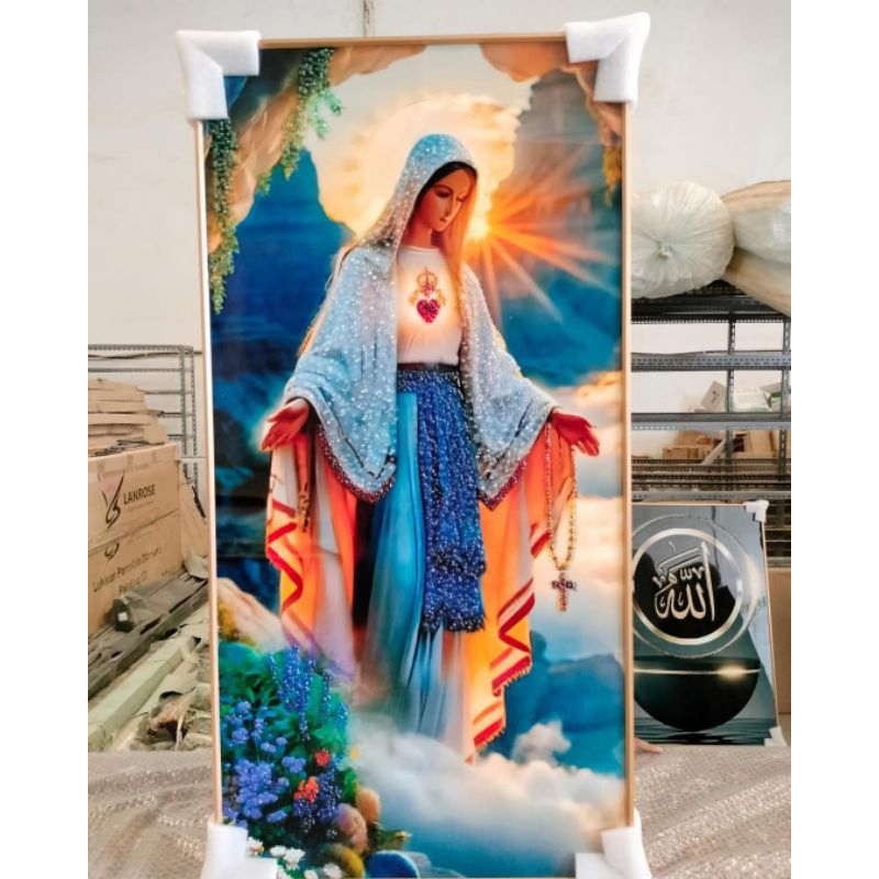 lukisan Porcelain Diamond 5d gambar Bunda Maria