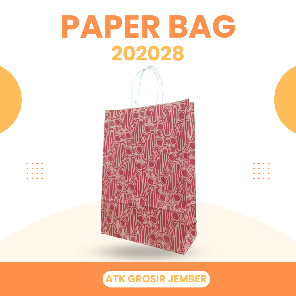 

Paper Bag Uk. 24x9x33 cm Motif Batik Merah Tas Kertas (1 Pak Isi 20 Pcs) (S:PAK)