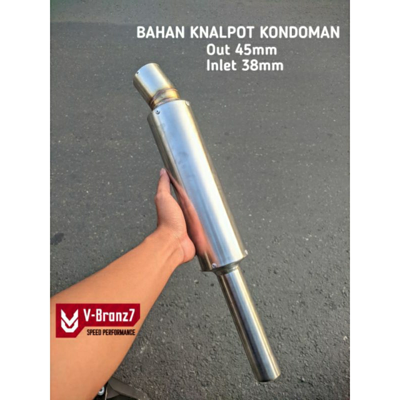 Bahan Knalpot Kondoman Out 45mm Inlet 38mm Sarangan Bor Boran, Full, Setengah