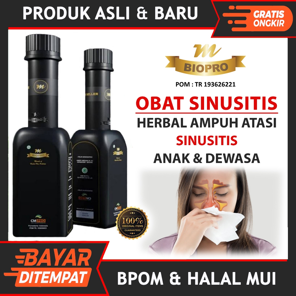 Obat Sinusitis Anak & Dewasa, Polip Hidung, Pilek Menahun, Anosmia Paling Ampuh Mbiopro Herbal Bpom