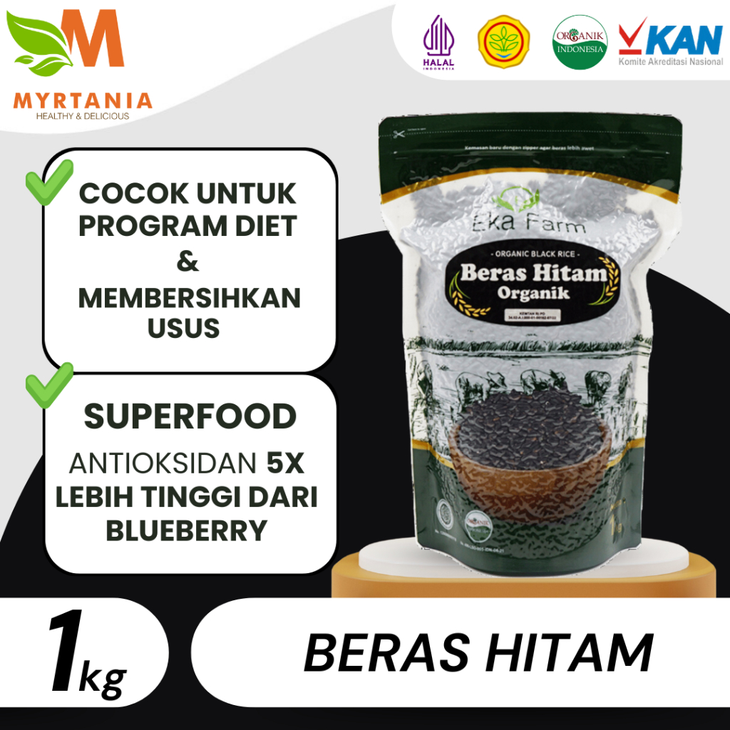 

Beras Hitam Organik Eka Farm Kemasan 1kg Vakum