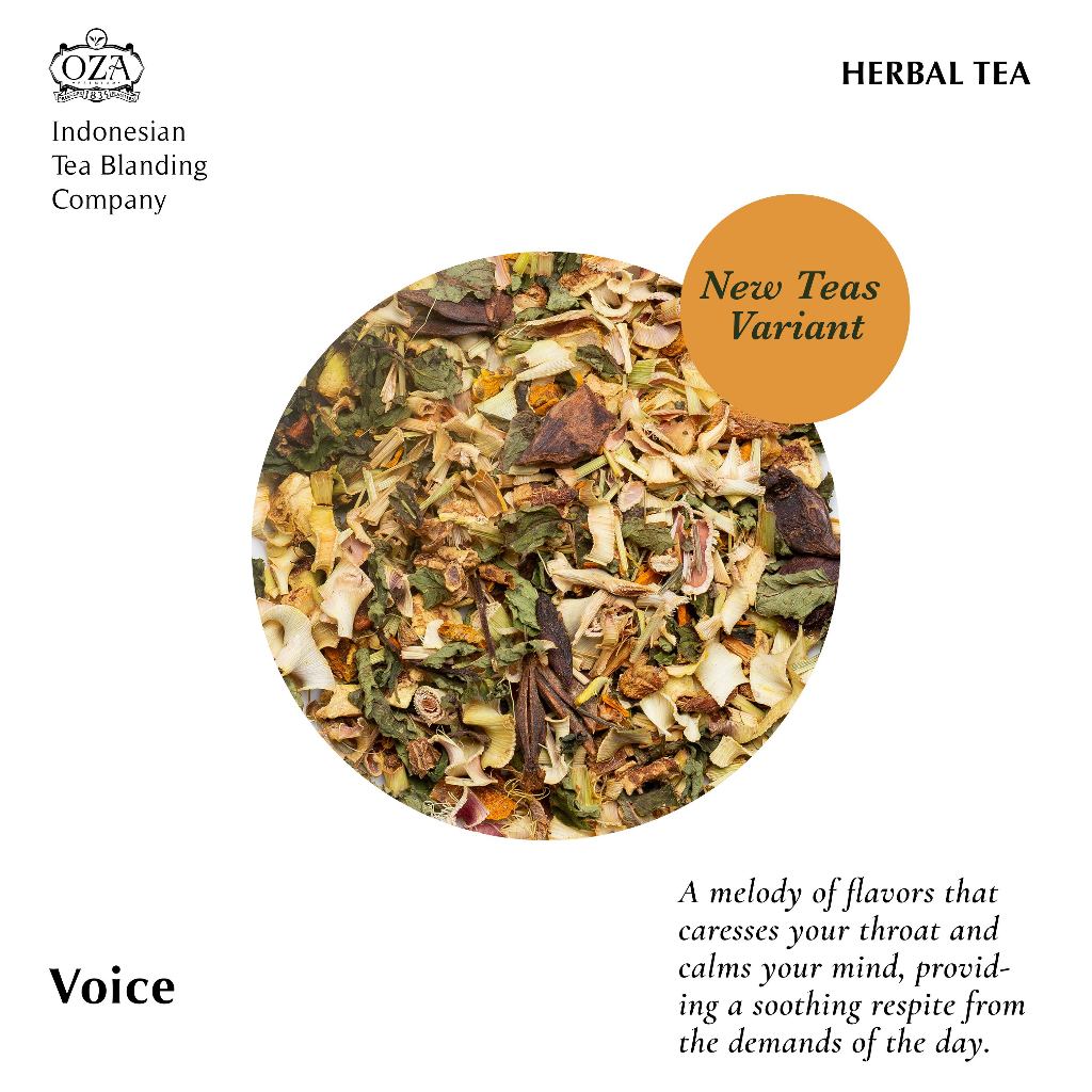 

OZA Tea - Voice | Artisan Tea - Herbal Tea | Specialty Grade | Teh Premium | 40 gram (10 cups)