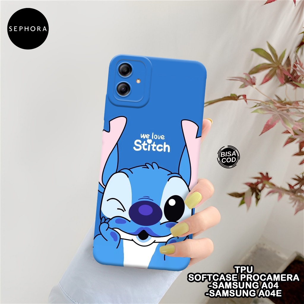 SEPHORA Case Samsung A04 / A04E - Fashion Case Stitch - Softcase Samsung A04 / A04E - Case Pro Camer