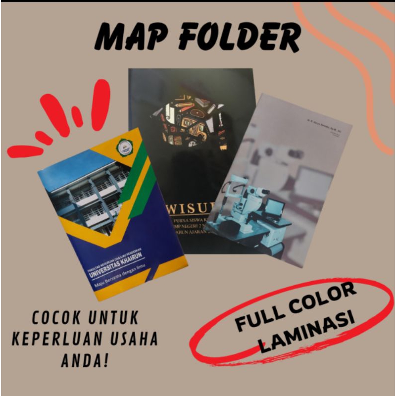 

MAP FOLDER A4 Laminasi doff/glossy 1 muka (SEKOLAH, INSTANSI, BISNIS DLL)