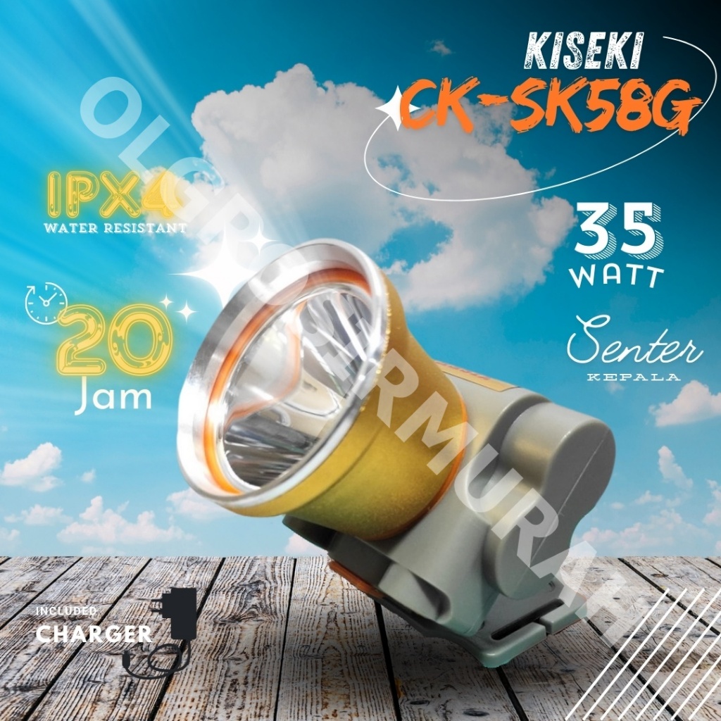 Senter Kepala Kiseki CK-SK58G Putih 35Watt Charger