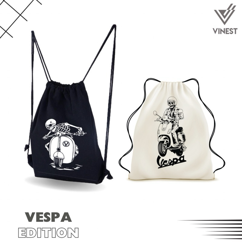 [FREE BOX] Tas Serut Tas Sumbu / Tas Ransel Motif VESPA