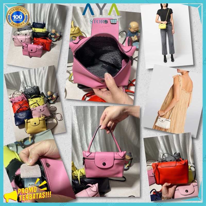 TAS LONGCHAMP GEMOY BADAI TAS WANITA CUIR XTRA CROSSBODY MIRROR TERLUVVV