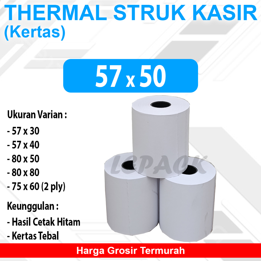 

Thermal Struk 57x50 Paper Roll Struk Kasir (1 PCS)