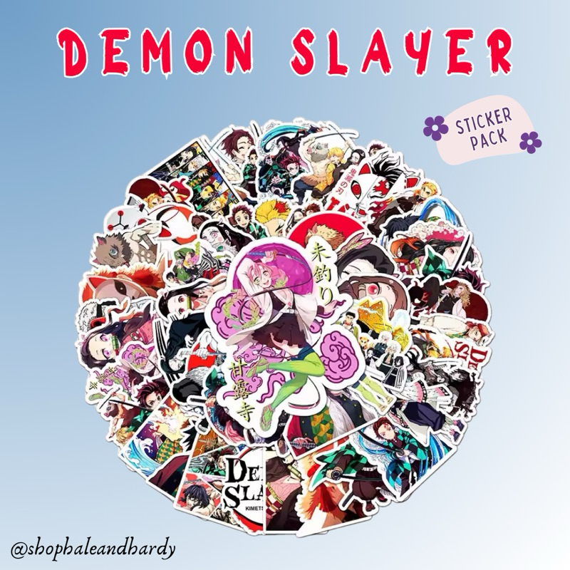 

Demon Slayer Sticker Pack | Stiker Anime Jepang Manga Anti Air Waterproof Die Cut Aesthetic Kartun